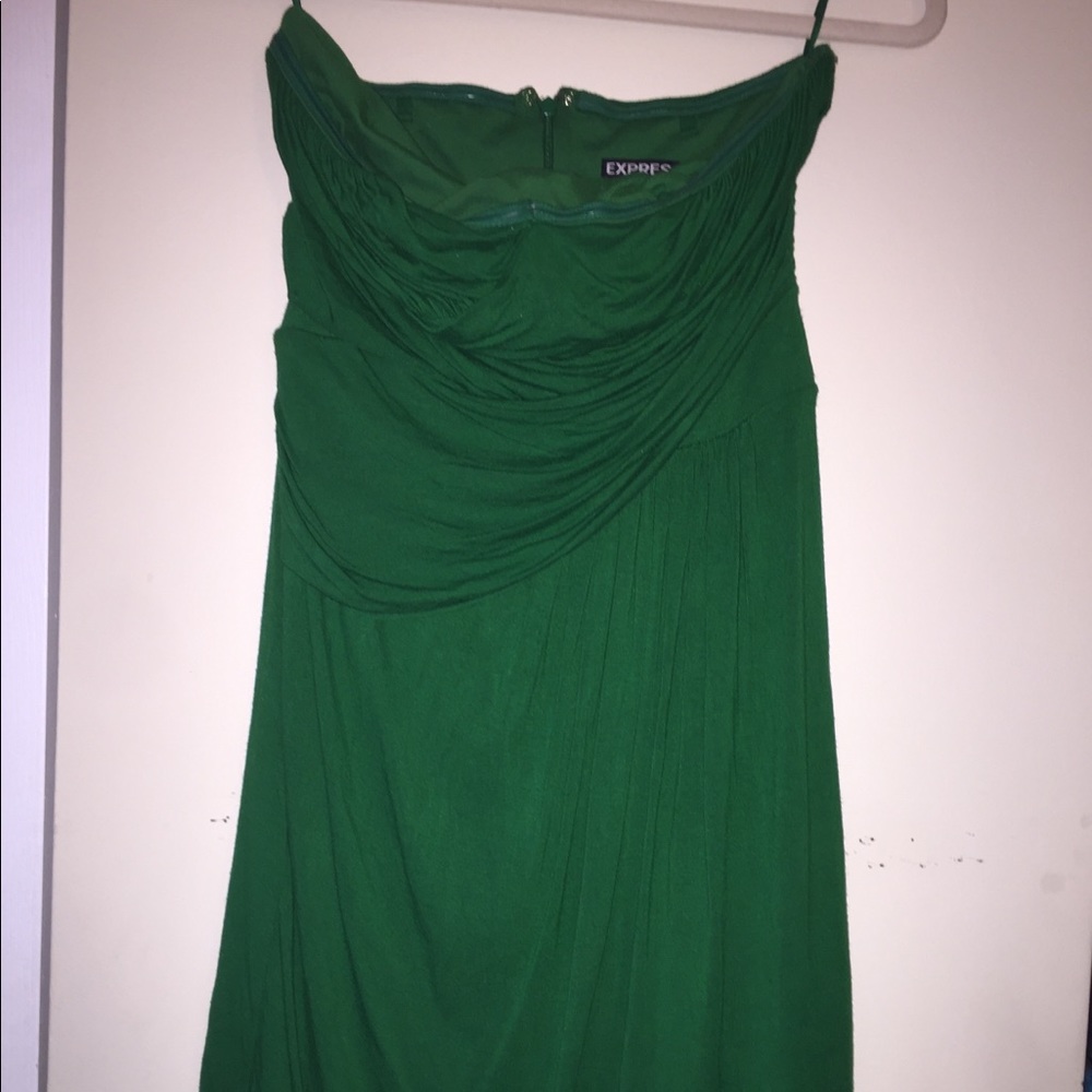 Green strapless express beach dress